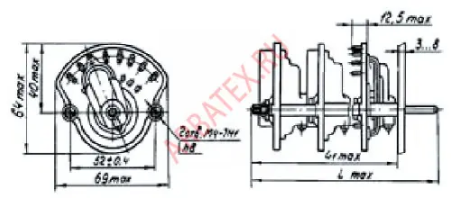 ПЩ-8П4Н2 переключатель щеточный фото 3 ПЩ-8П4Н2 переключатель щеточный фото 3