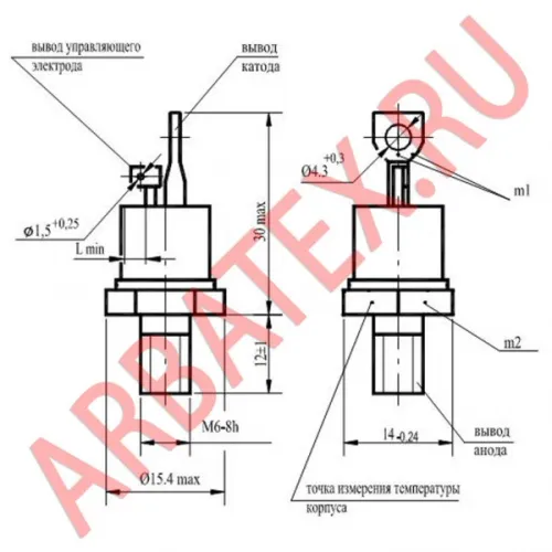 2Т122-25-7 тиристор фото 3 2Т122-25-7 тиристор фото 3